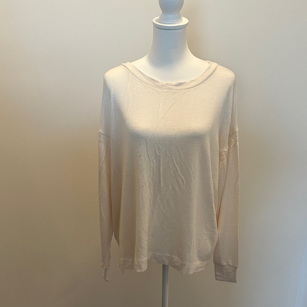 LOFT Cream Long Sleeve Top